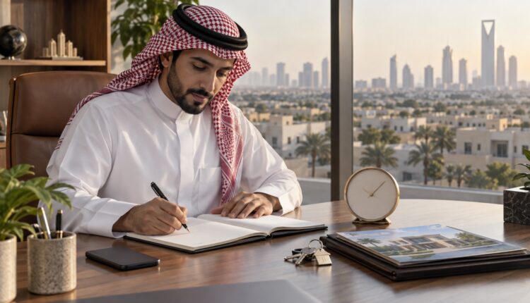 وسيط عقاري ينظم روتينه اليومي في المكتب