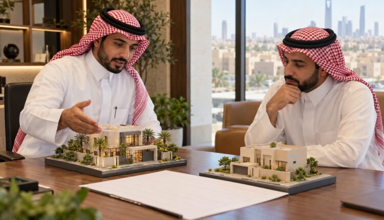 وسيط يساعد عميلًا على مقارنة خيارات السكن المناسبة لميزانيته